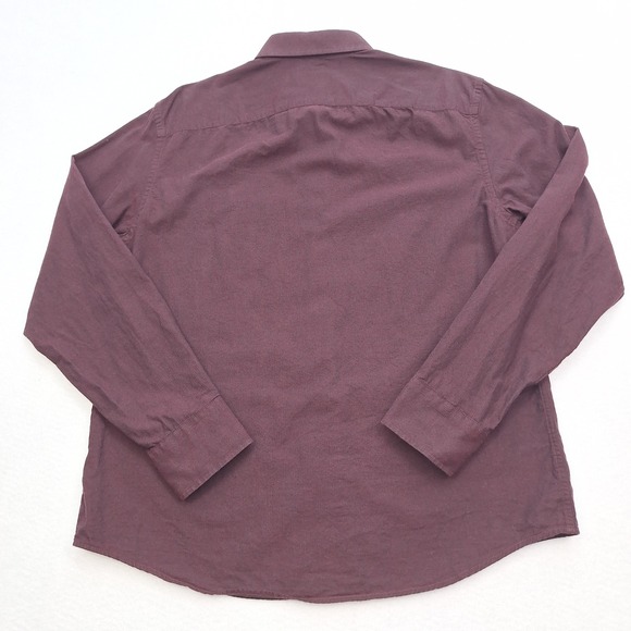 UNTUCKit Hemsworth Shirt Mens Large Burgundy Flannel Button Down Regular Fit - Picture 2 of 10